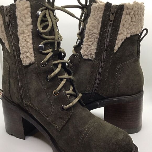 Marc Fisher Lansley Olive Suede Boots - Picture 1 of 10